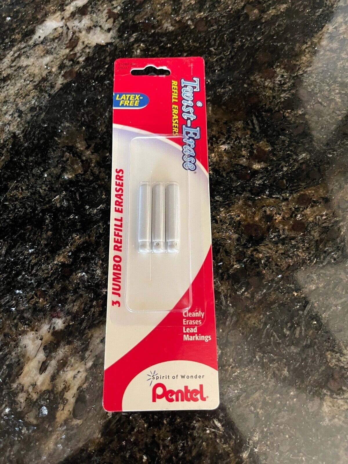 Pentel Twist-Erase Jumbo Refill Erasers, 3 count