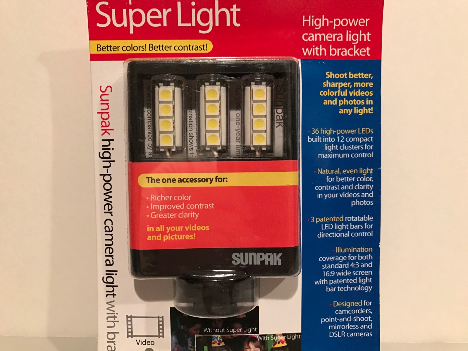 Sunpak Super Light 36 high-powered LEDs with Bracket BRAND NEW!
