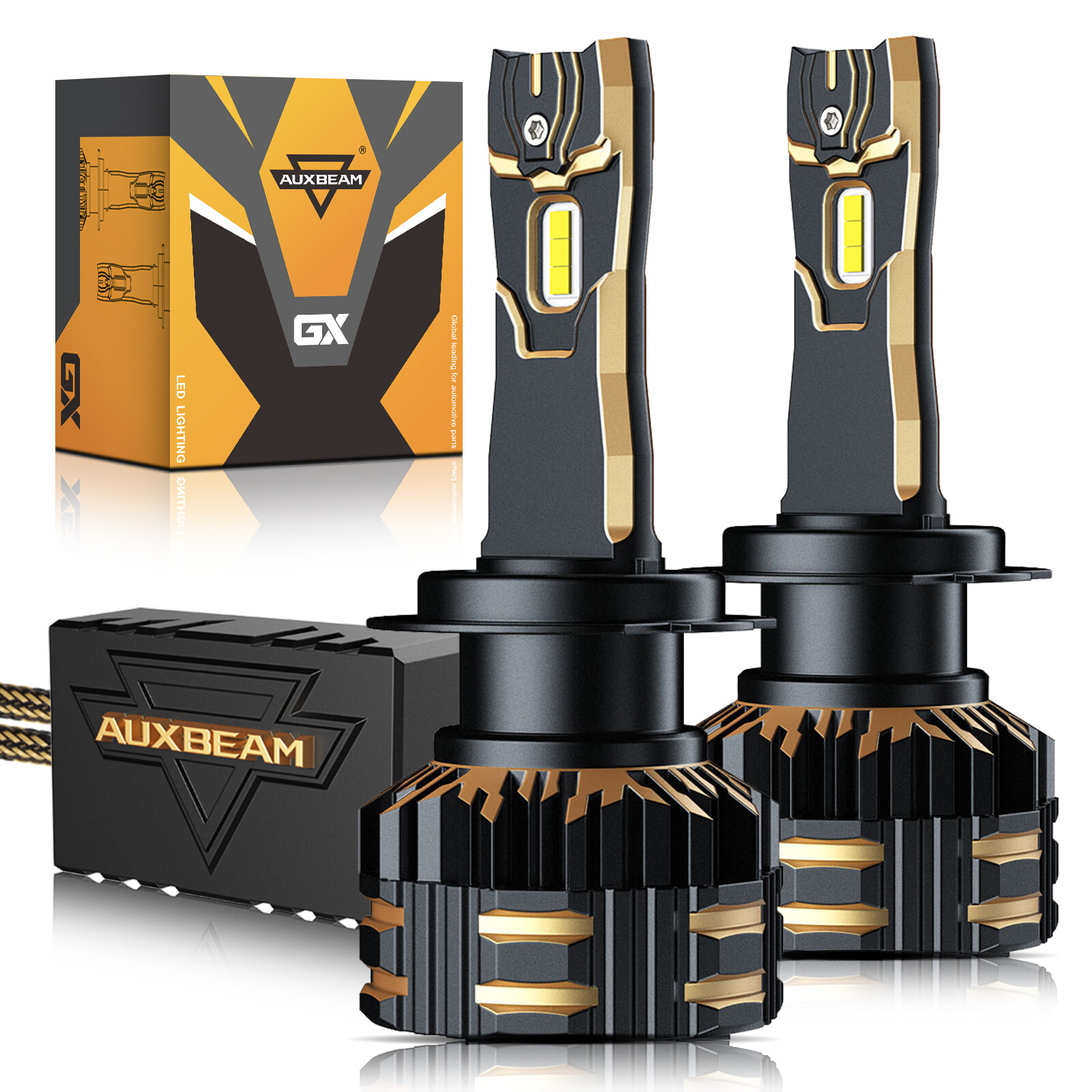 AUXBEAM H7 GX SERIES LED Headlight Kit High/Low Beam Bulbs 25000LM 6500K Canbus