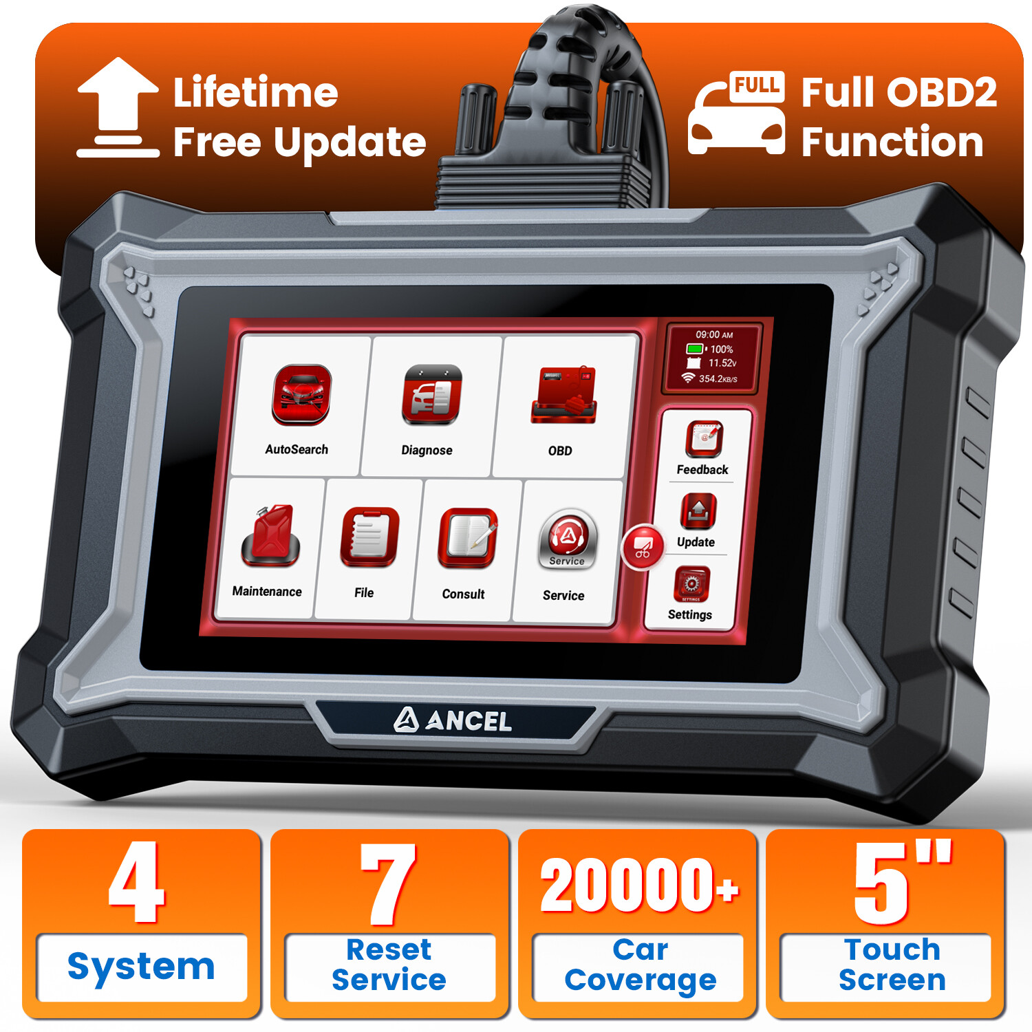 2026 ANCEL DS100 Full System Car OBD2 Scanner Auto Diagnostic Scan Tool ABS SRS