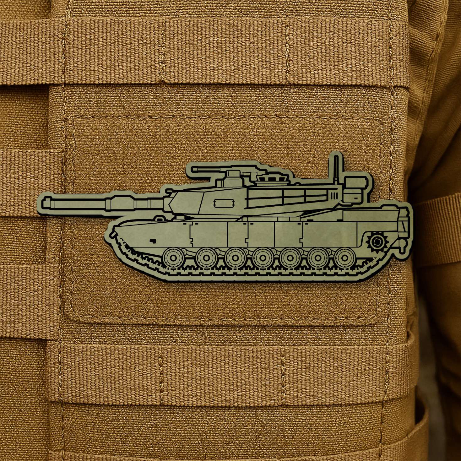 M1 Abrams Tank Morale Patch - 1.4" x 4" Hook & Loop Patch for Armored Veterans