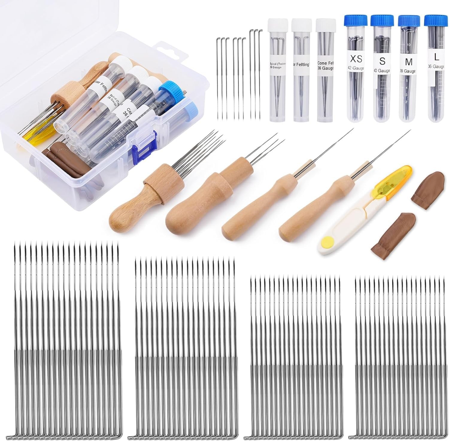 104 Pcs Felting Needles Set, Needle Felting Tool Kit, 4 Sizes &Types Felting ...