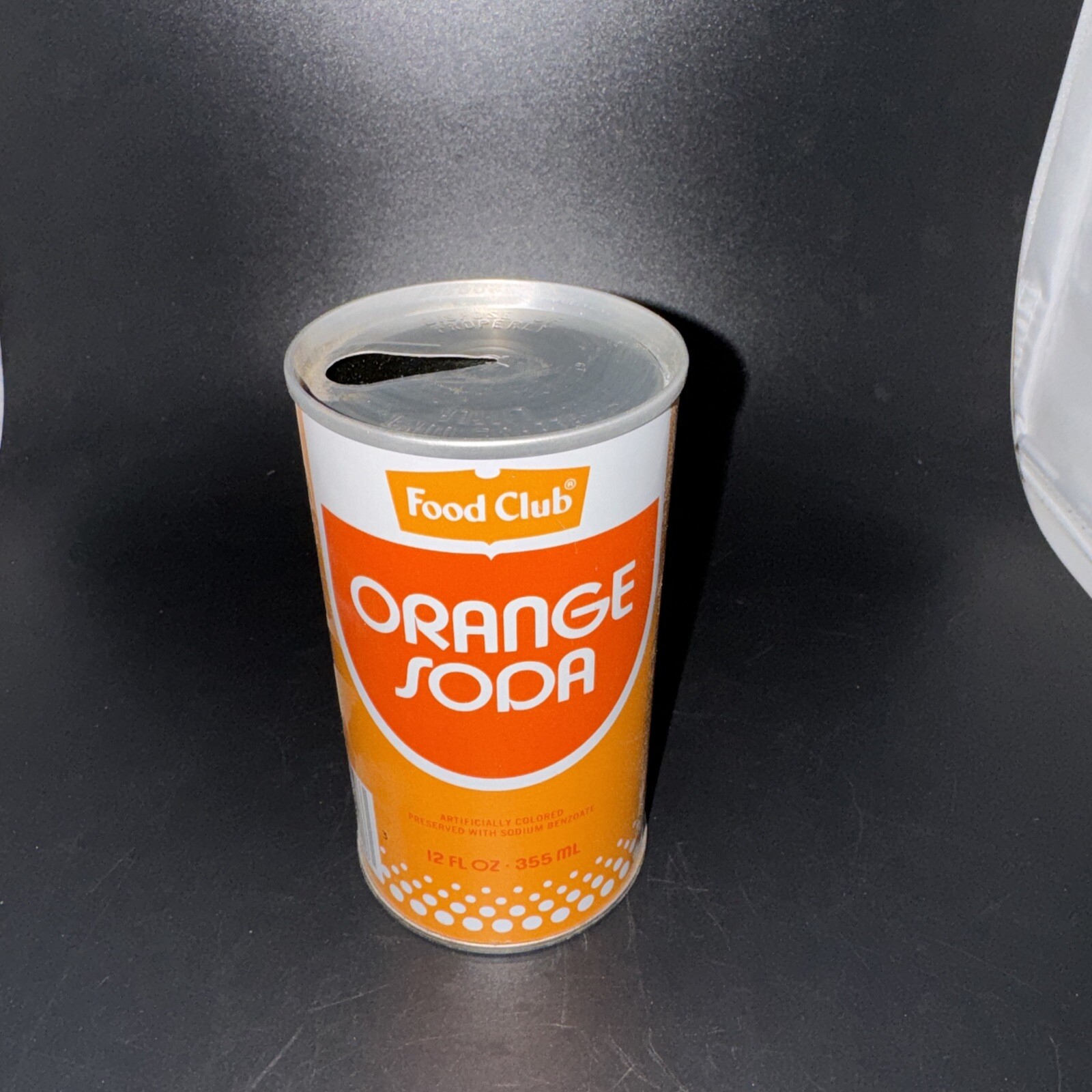 Vintage Flat Top 1970s? Soda Can Food Club Orange