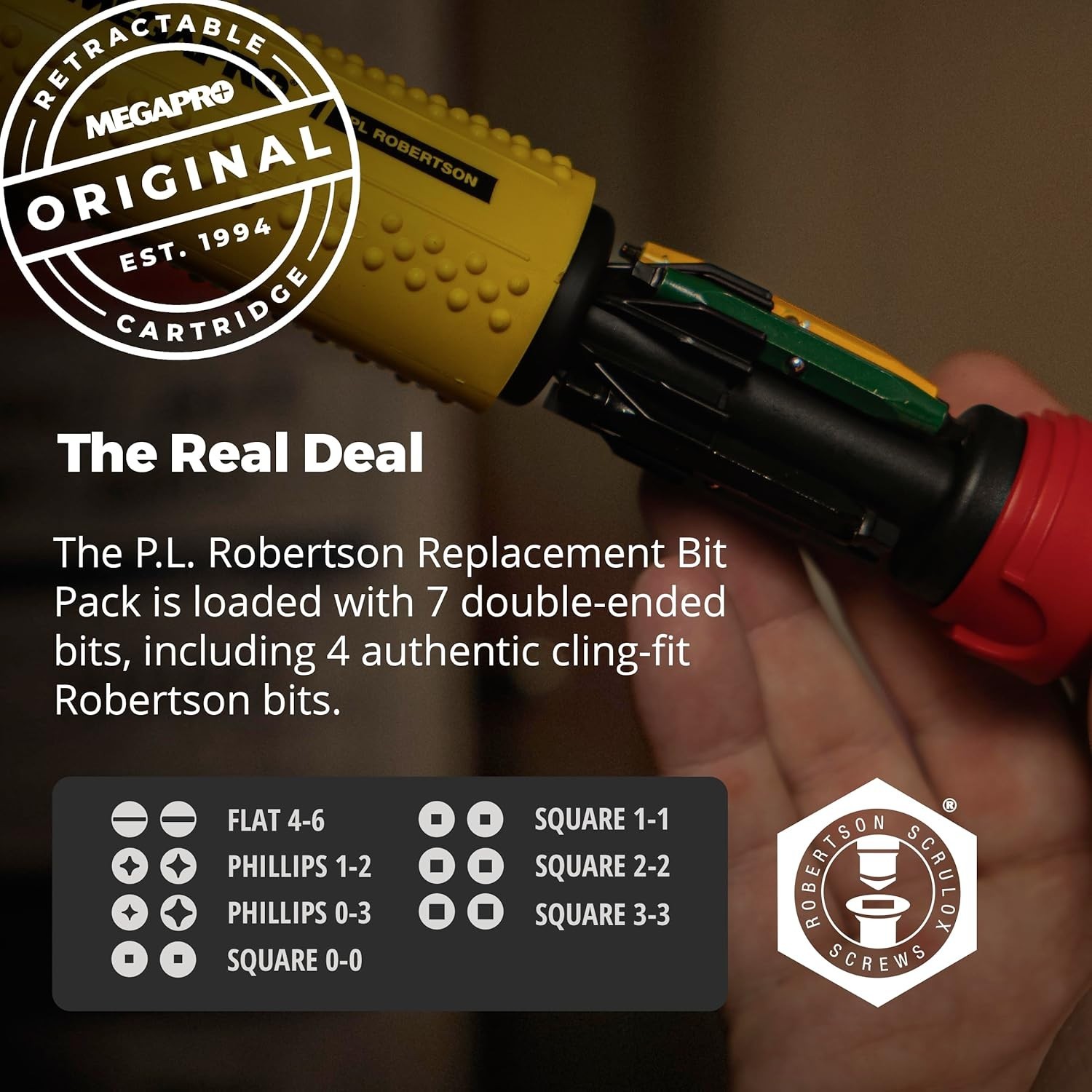 High-Quality 7 Double-Ended Bits - Authentic PL Robertson Sizes for Easy Use