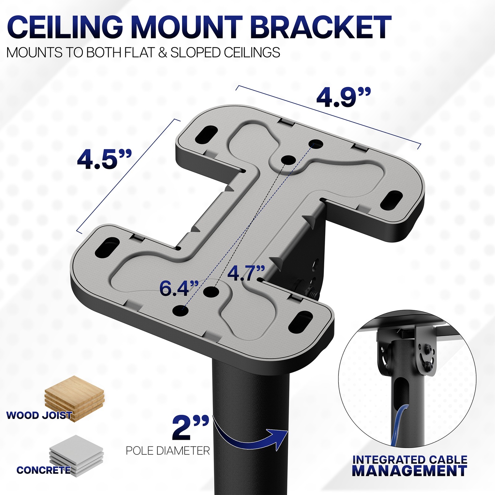 VIVO Back-to-Back Dual TV Ceiling Mount for 43 to 86 inch Screens, 5.5ft Pole