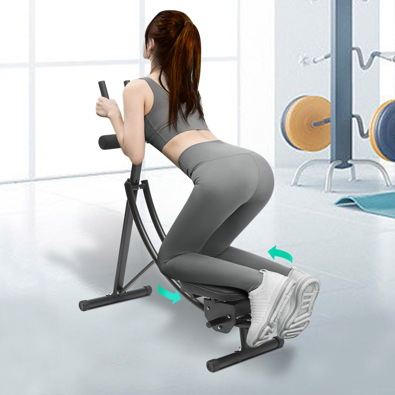 Ab Machine Coaster Abdominal Crunch Trainer for Home Gym Core Workout Equipment