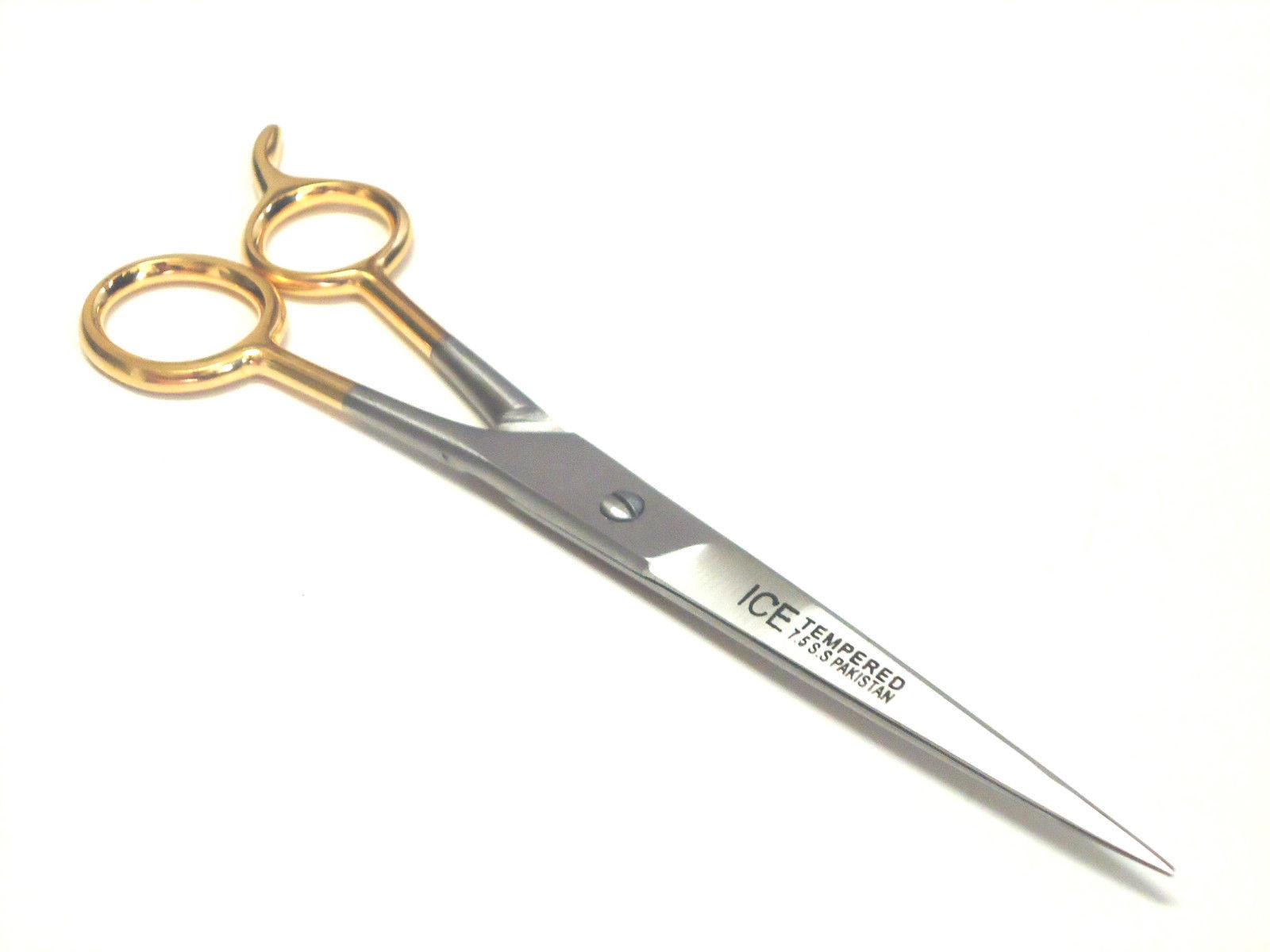 6.5" HAIR CUTTING BARBER SCISSORS ICE TEMPERED HALF GOLD STAINLESS STEEL NEW