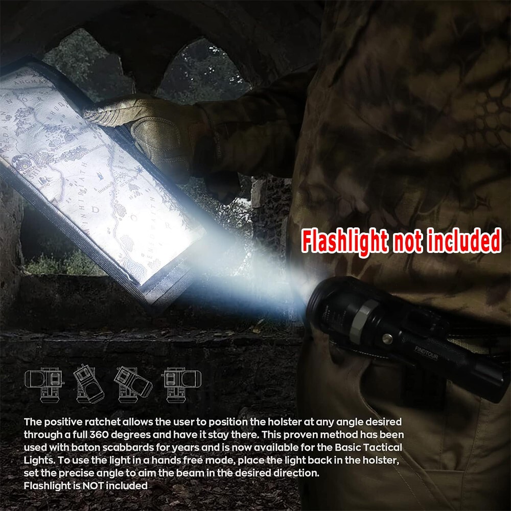 Long Lasting User Friendly Maneuverable 360° Rotatable Flashlight Holster Holder