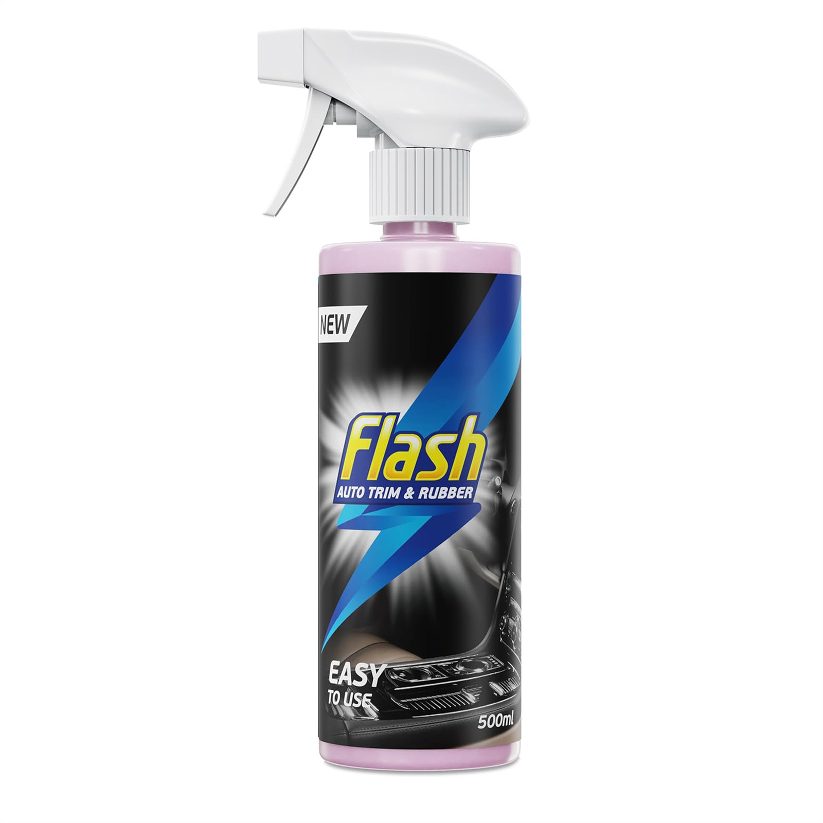 FLASH Trim & Rubber Care Dashboard Bumper Protector & Cleaner Spray 3x500ml