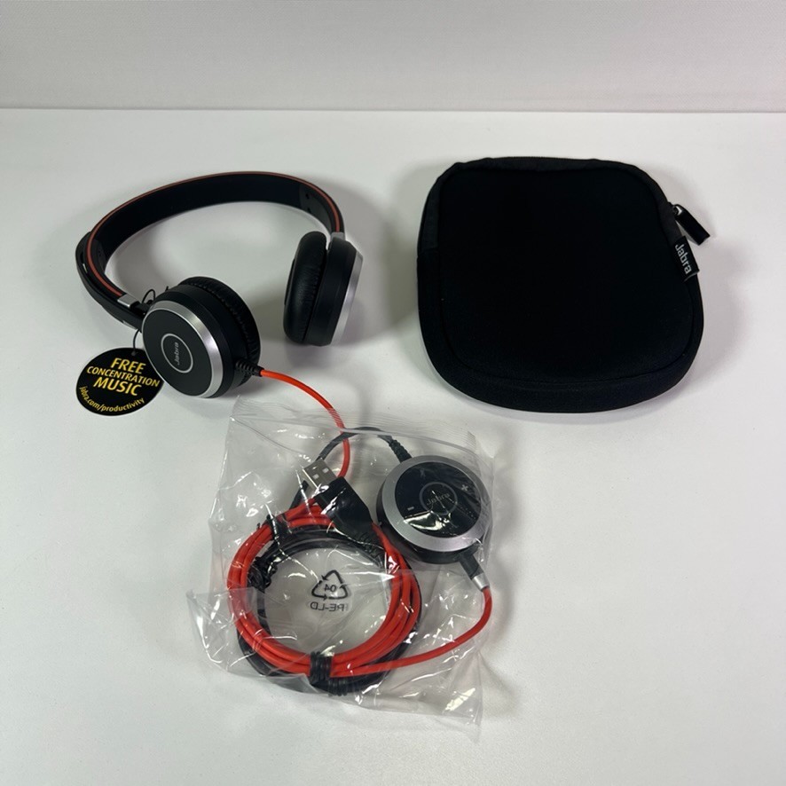 Jabra Evolve 40 ENC010 Wired Stereo Headset with USB Controller & Case - Black