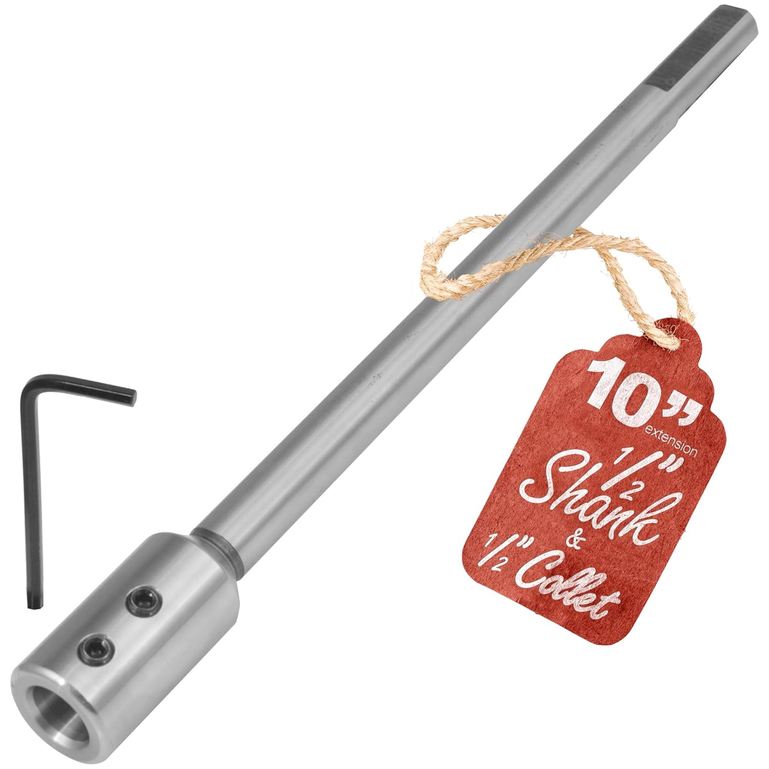 Fulton 10" Forstner Bit Extension – Heavy Duty Steel 1/2 Drill Bit Extension, Ad
