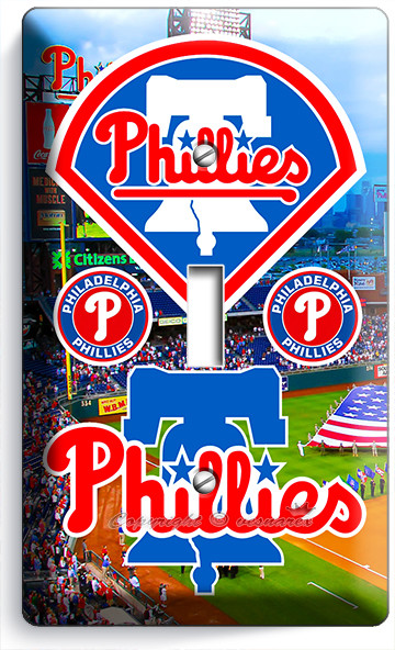 PHILADELPHIA PHILLIES BASEBALL TEAM 1 GANG LIGHT SWITCH WALL PLATES SPORTS DECOR