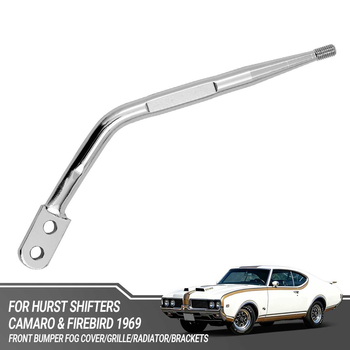 For Hurst shifters 1969 Camaro & Firebird PLAIN ROUND Chrome Stick 7438