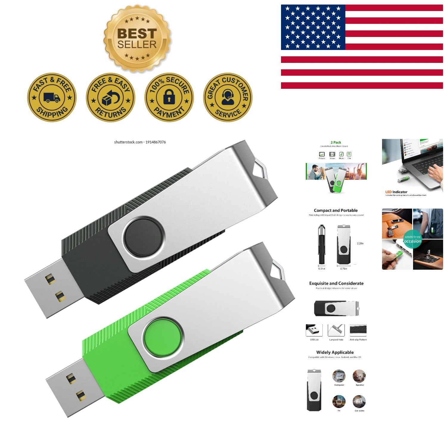 Durable 32GB USB Flash Drives - Perfect for Work, School & Travel Needs