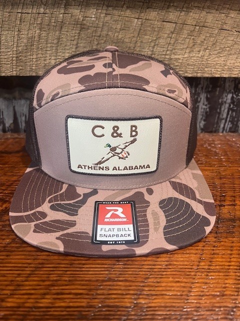 New C&B Farm + Outdoors Richardson 168P Flat Bill Snapback Duck Camo Mallard