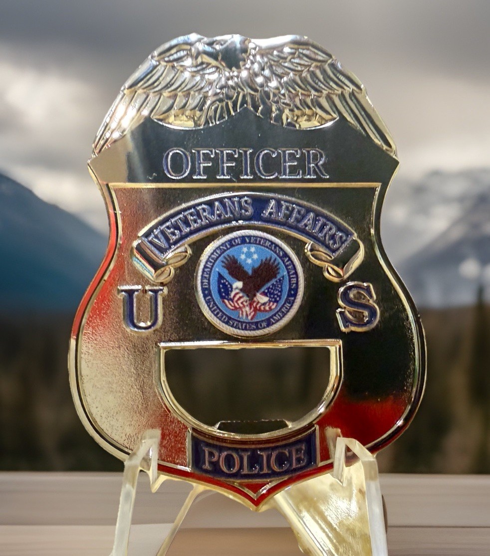 Veterans Affairs Police Badge Bottle Opener Challenge Coin