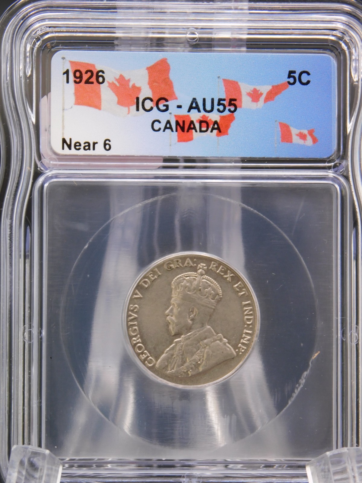 1926 NEAR 6 CANADA FIVE CENT ICG AU 55 (BT1223)