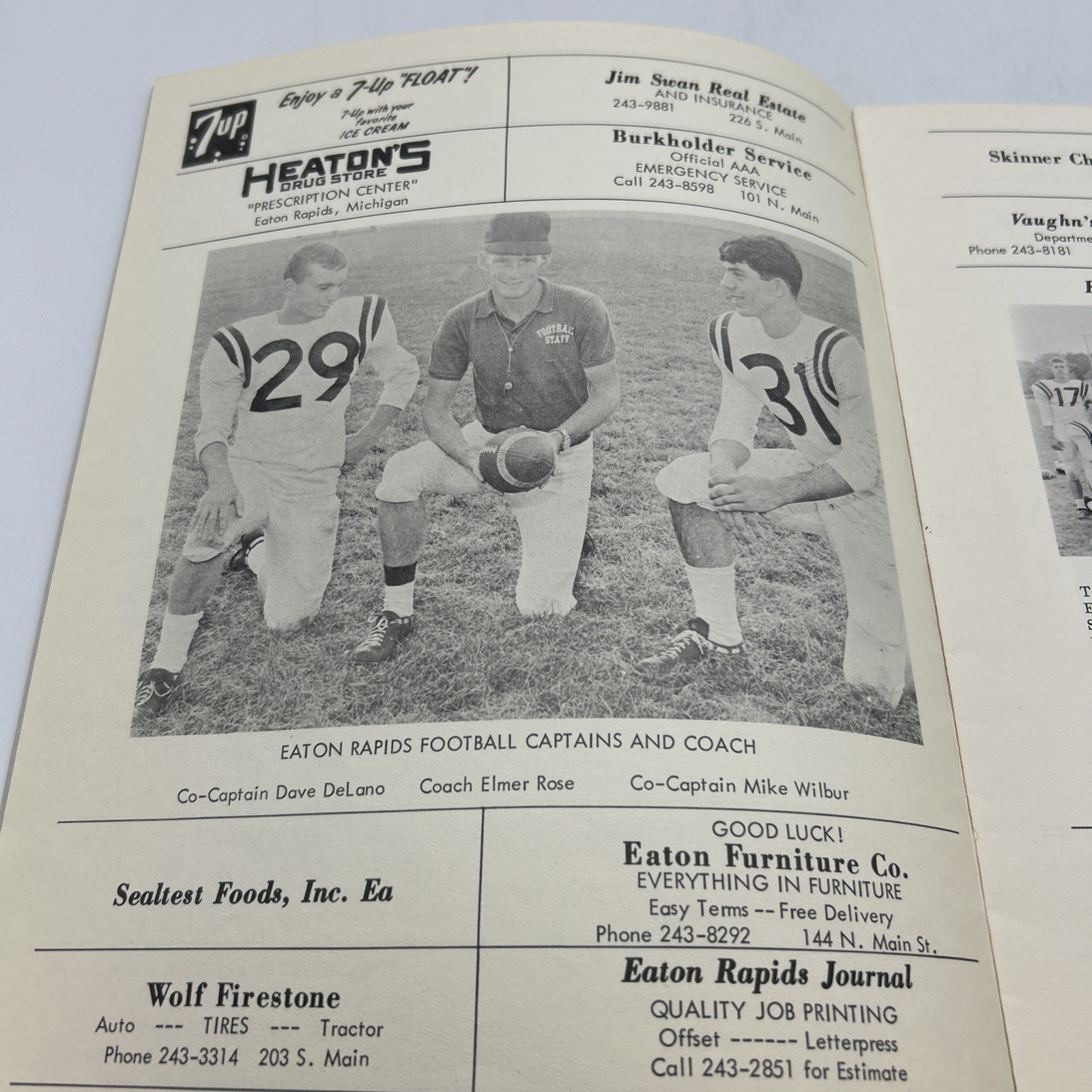 Ealton Rapids High School Souvenir Football Program 1964