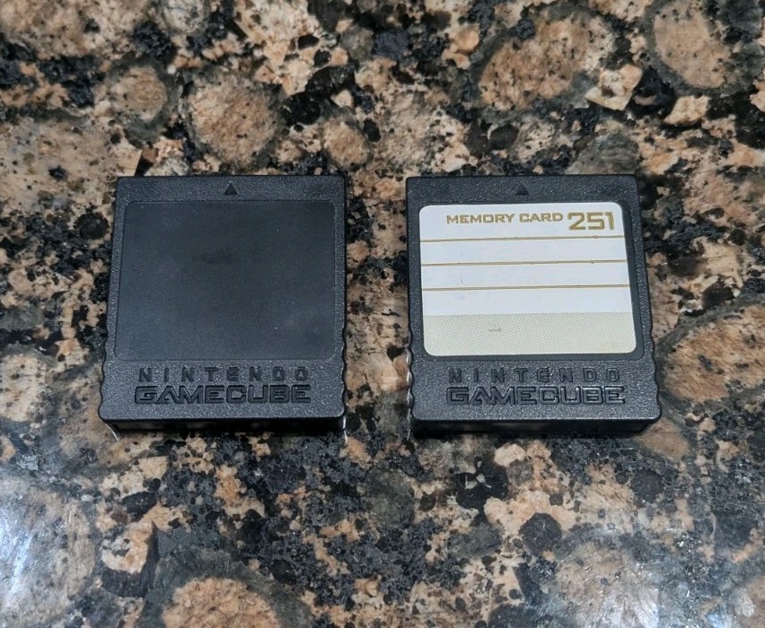 2 Pack Loose Nintendo GameCube Black Memory Card 251 Blocks (DOL-014) OEM