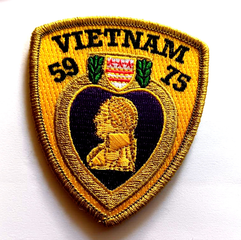 VIETNAM PURPLE HEART 59-75 (3-1/4") Military Vietnam Vet Biker Patch PM1177 EE