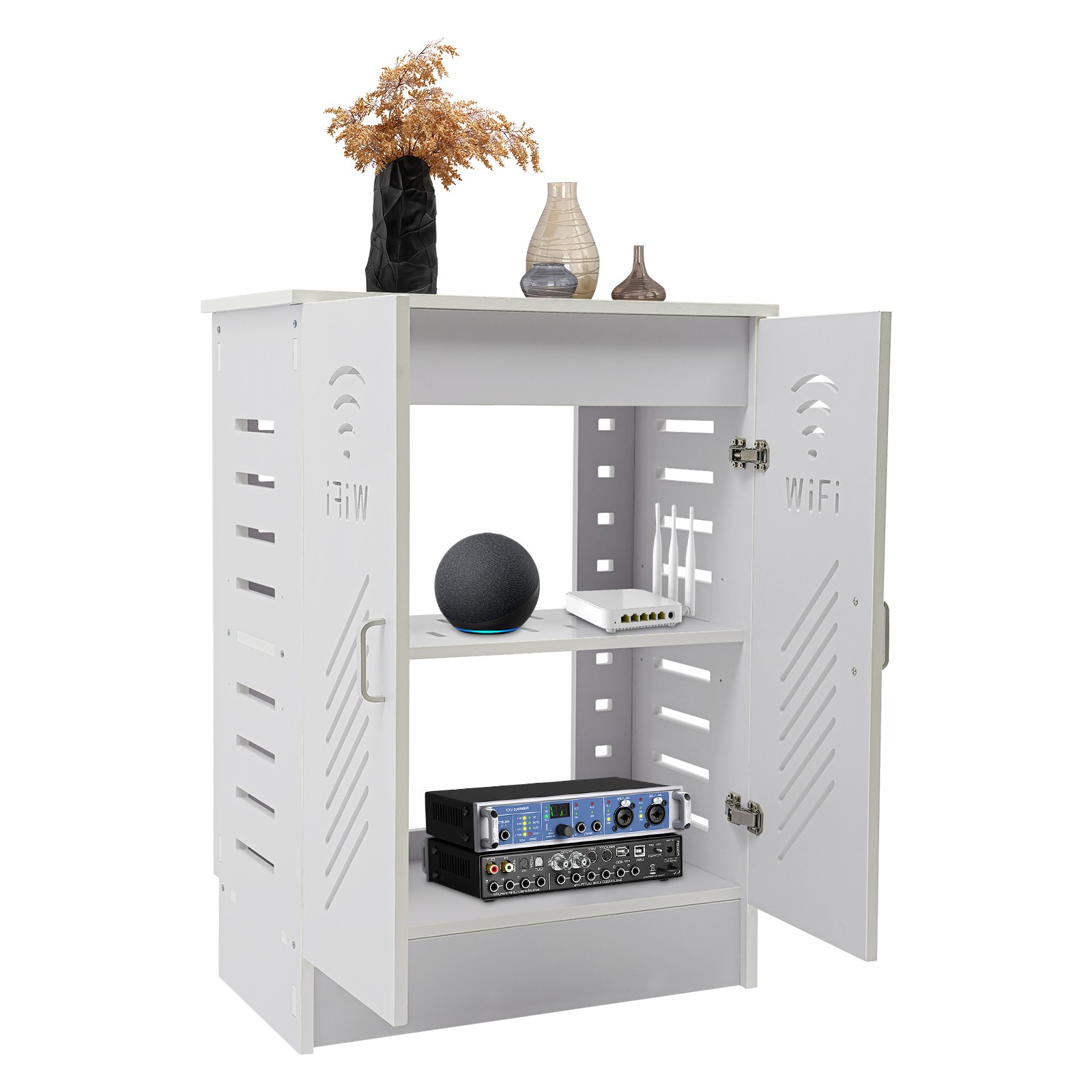 WiFi Router Storage Cabinet, Floor Standing Router Decorative Storage Box