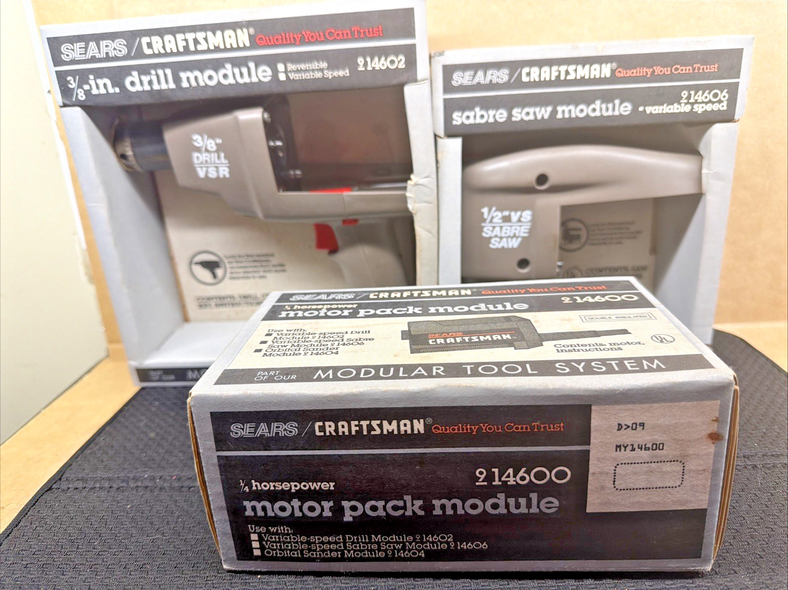 SEARS/CRAFTSMAN MODULAR TOOL SYSTEM Motor Pack, 3/8 DRILL and a 1/2 SABRE SAW