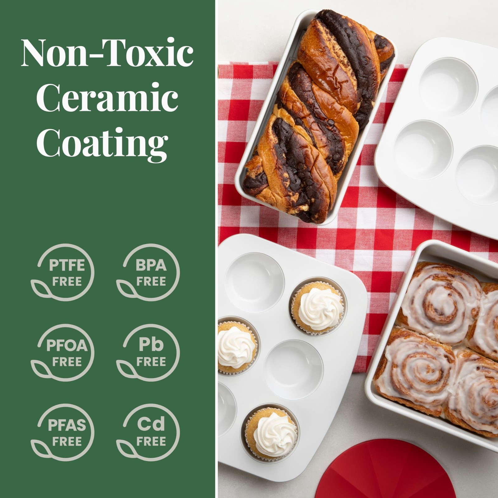 Larder & Vine 8-Piece Bakeware Set | Non-Stick Baking Set with Ceramic Finish...