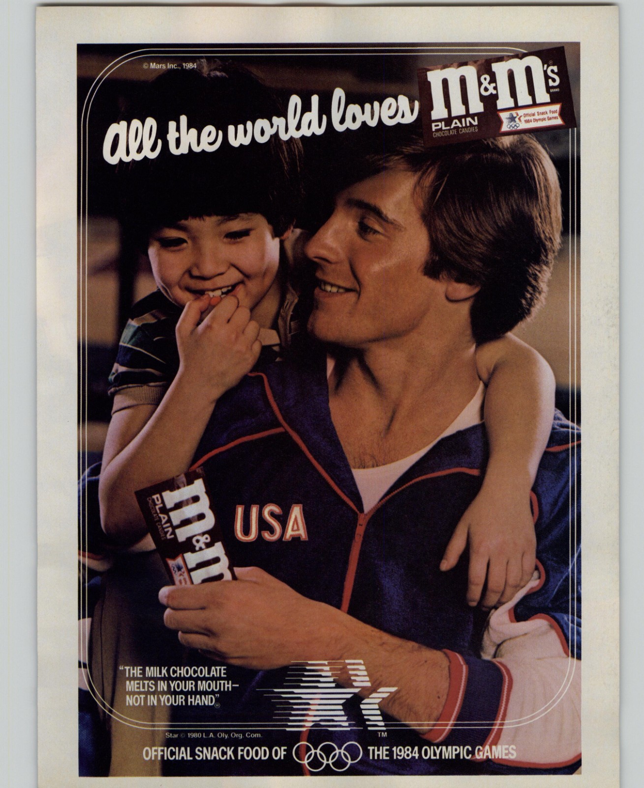 1984 Print Ad M&M Candy Official Snack Food Of The 84 Olympic Games Promo Art