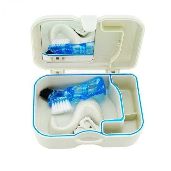 1Set Dental Storage Box Case Cleaning With Mirror And Clean Brush Container Tool