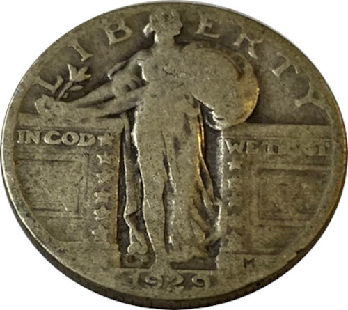 1929 Standing Liberty Quarter VG Grade 90% Silver
