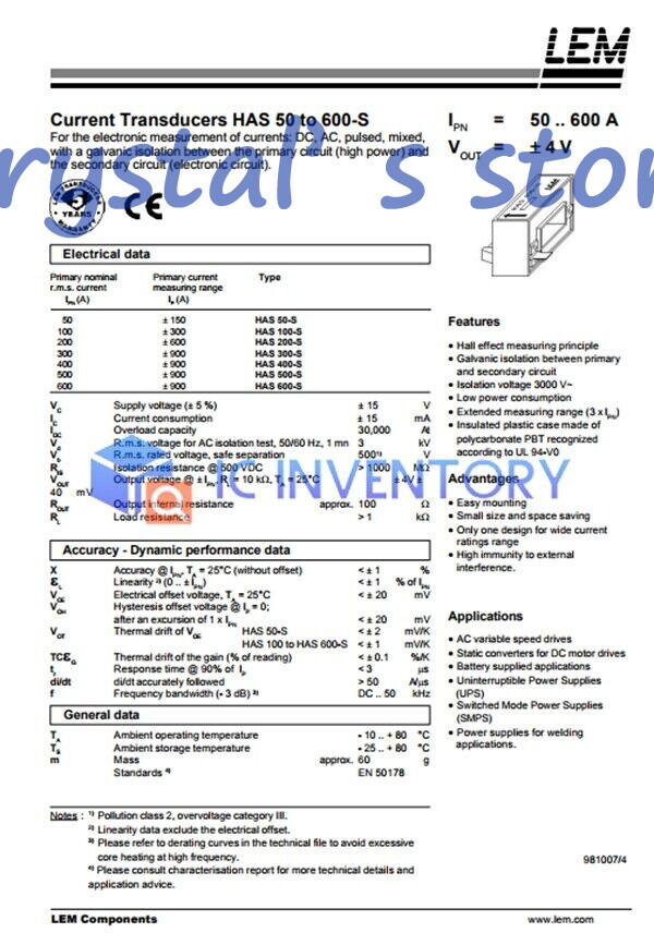 1PCS LEM HAS200-S Module Power Supply New 100% Quality Guarantee