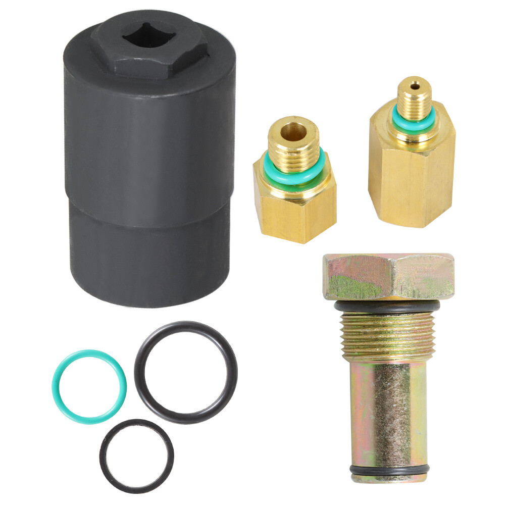 IPR Valve Socket & Air Test Fitting Fuel Rail Adapter for Ford 6.0L Powerstroke