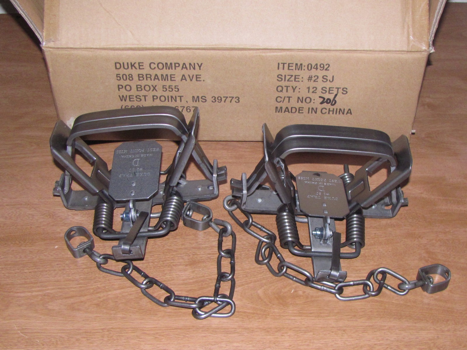 2  Duke # 2 Square Jaw Coil Spring Trap Coyote Bobcat Fox Lynx 0492 NEW SALE