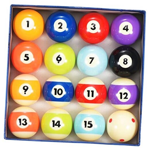 Billiard Balls Set, 2-1/4" Regulation Size Full 16 Professional Billiards