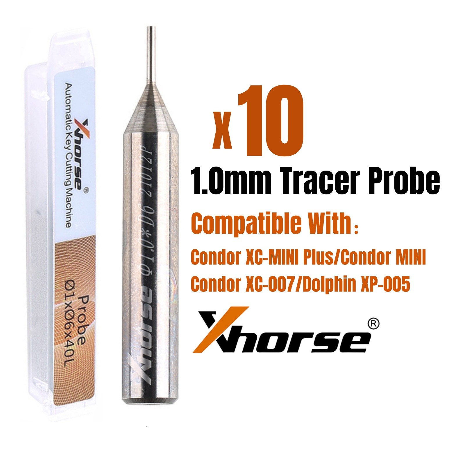 10x Xhorse 1.0mm Tracer Probe for Mini Condor/ XC-mini Condor Plus/Dolphin XP005
