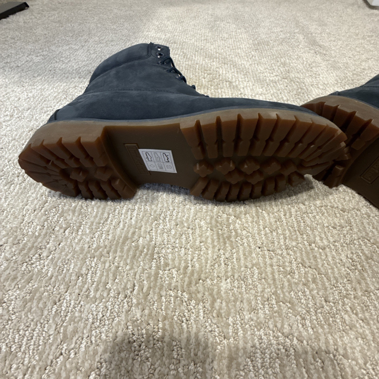 New never used- Timberland 6 Inch Premium Navy Nubuck Boots Men’s Size 10.5