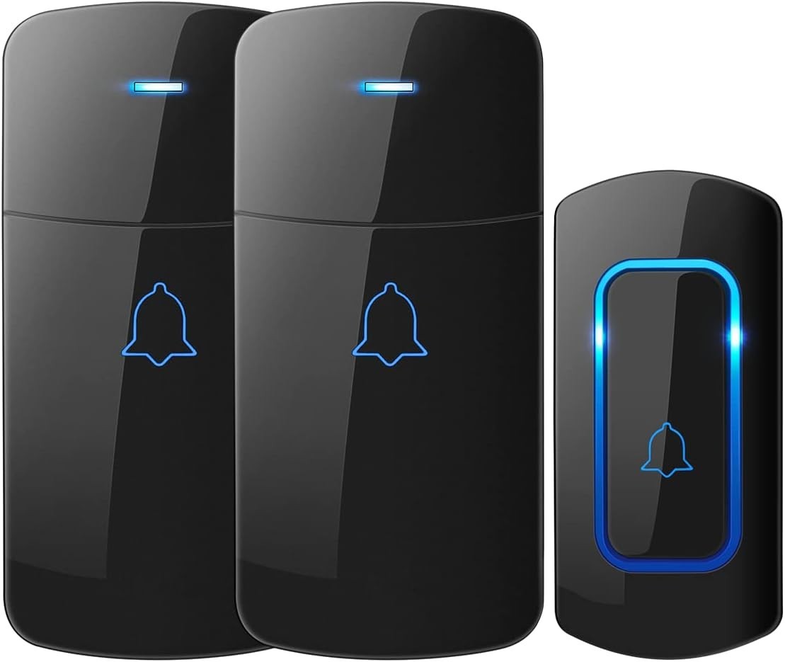 Wireless Doorbell D-3C, 1300 ft Long Range Door Chime Kit, 52 Melodies, Up to 11