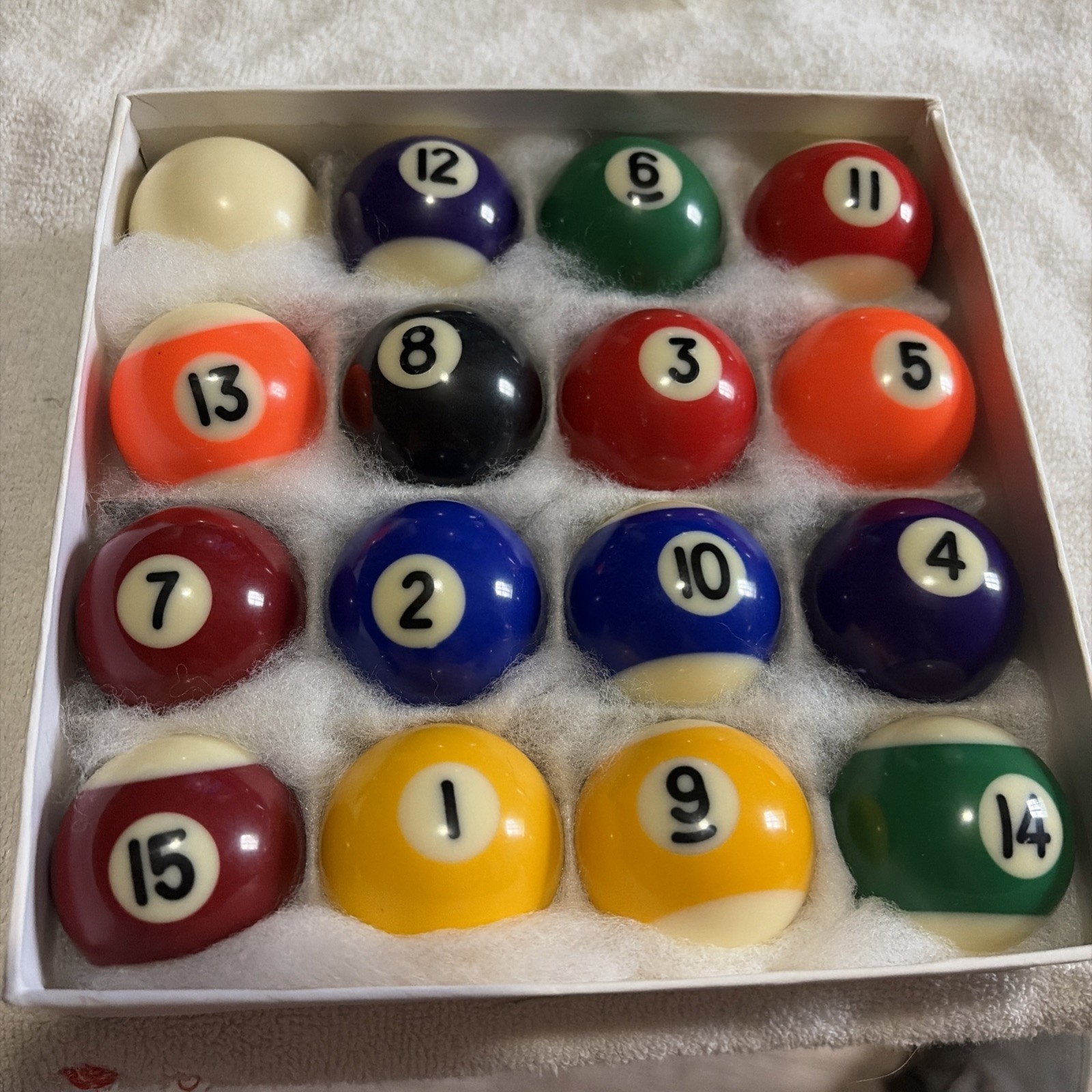 Miniature Billiard Pool Balls Set 1 15 Includes Cue Ball