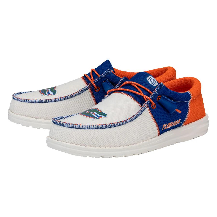 Hey Dude Men's Wally TRI-FLORIDA GATORS Blue/Orange Slip On Shoes (41324-40Y)