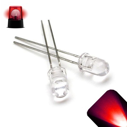 5 x LED 5mm Red Fast Flashing Blinking Strobe Ultra Bright LEDs 2Hz Boat RC PC