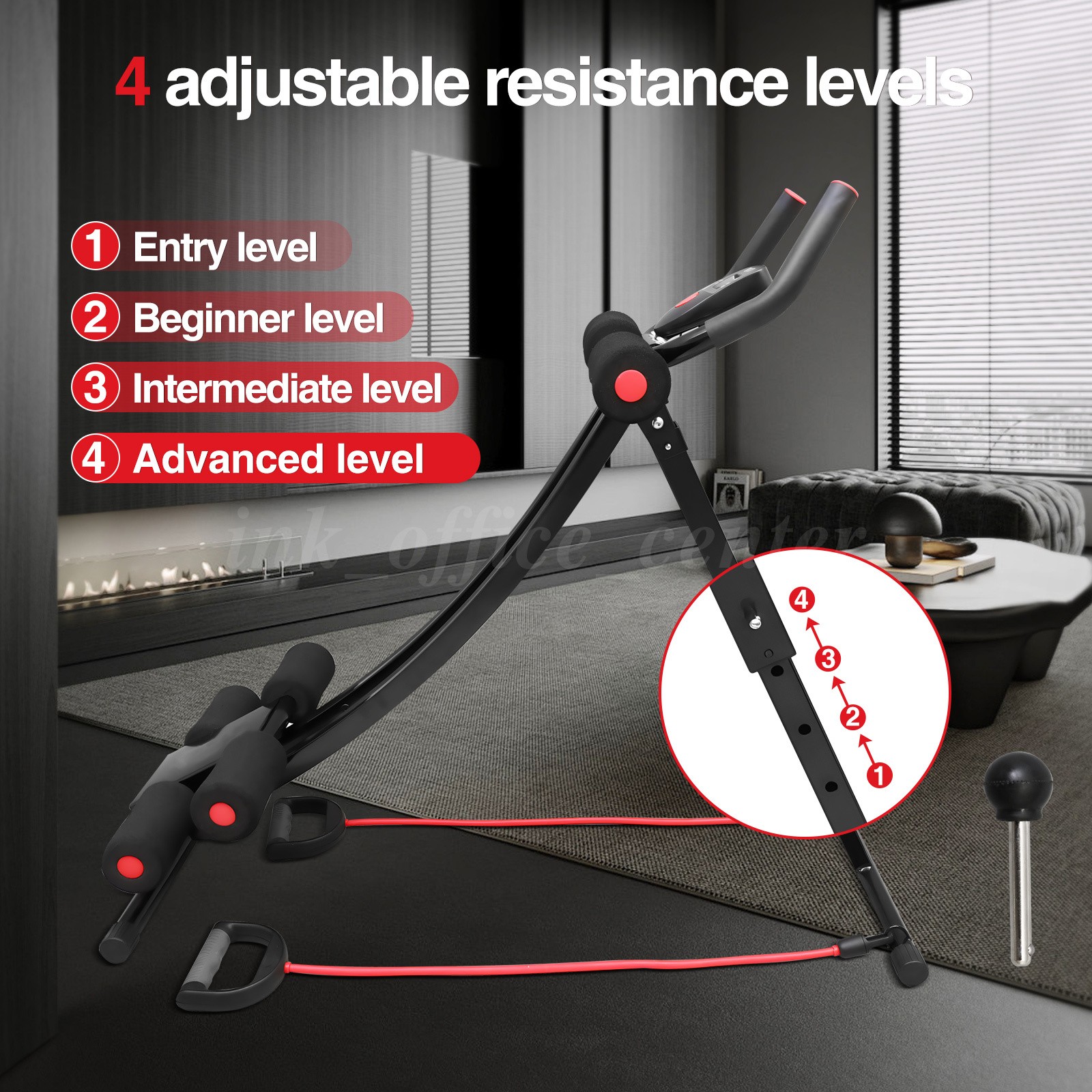 Adjustable Height Single Track Abdominal Trainer Foldable 440lbs Capacity