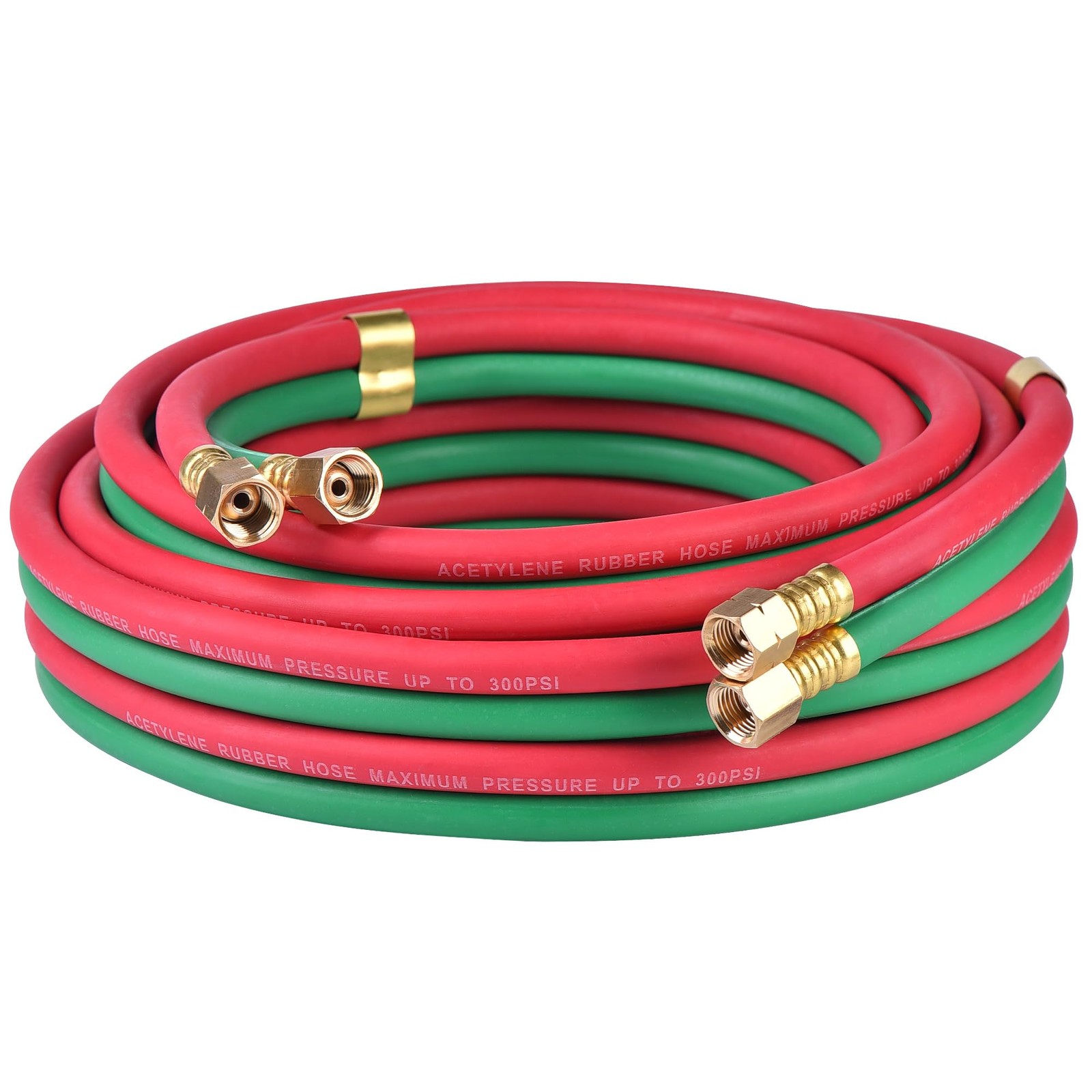 Oxygen Acetylene Twin Welding Hose 1/4 Inch 25 FT 300 PSI 9/1618 B Fittings