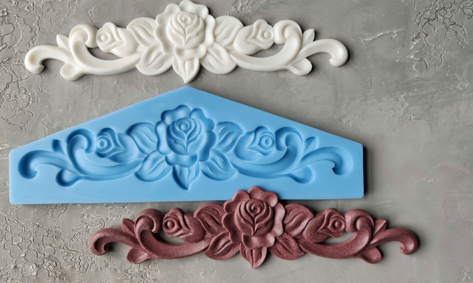 Ornate pediment silicone mold 30cm, furniture appliques, mold for resin