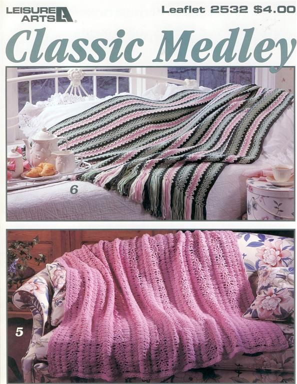 NEW 6 AFGHAN DESIGNS RICK RACK DIAMONDS RIPPLE & MORE
