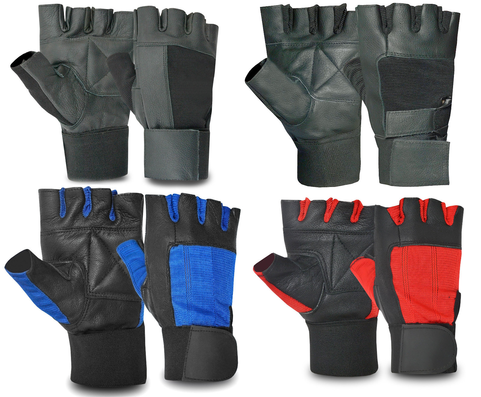 Leather Weight Lifting Fitness Gym Padded Gloves Exercise Training Wheel Chair