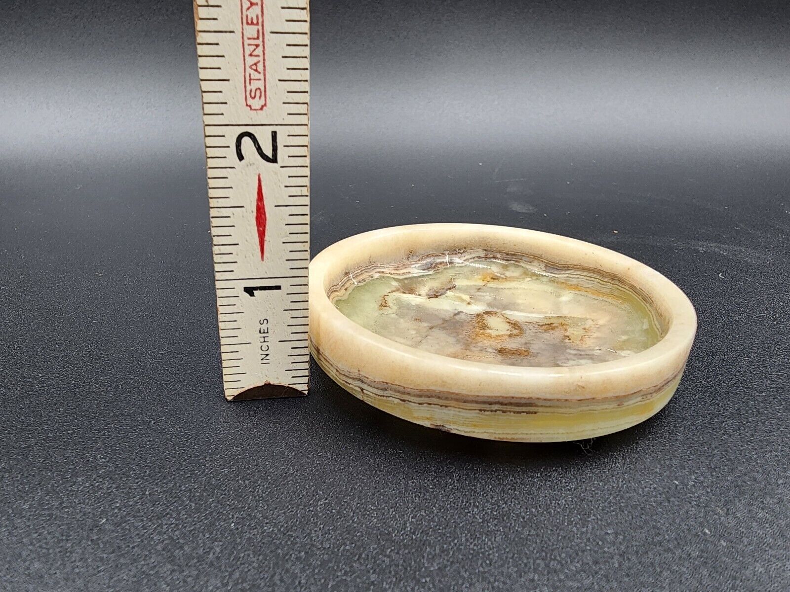 Carved Stone Trinket Ring dish 3”