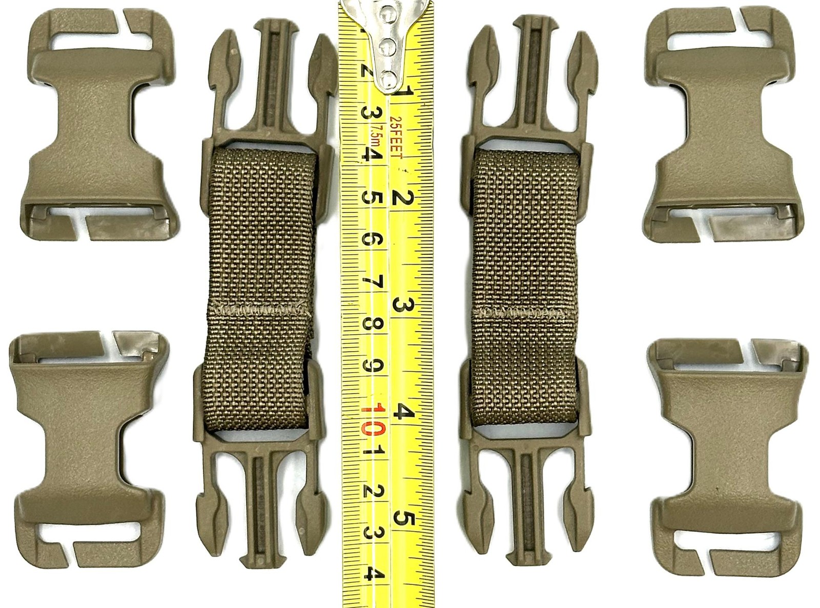 Tactical Quick Release Retention Straps Coyote ITW Nexus Style Adapter Pair