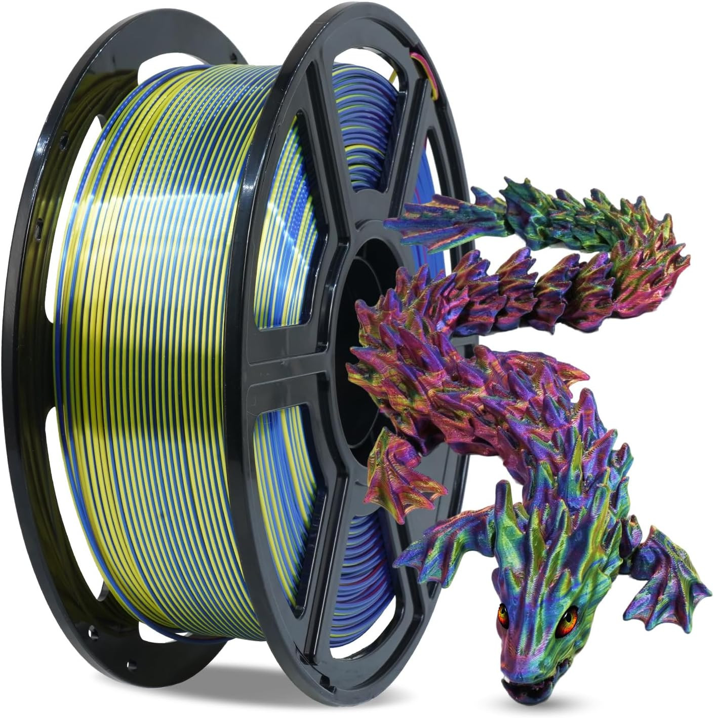 FLASHFORGE Silk Tri-Color PLA Filament 1.75Mm, Coextrusion Red Yellow Blue Tripl