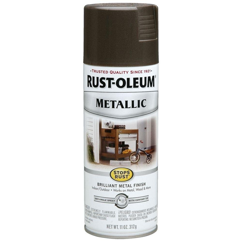 Rust Oleum Stops Rust Metallic Spray Paint 11 Ounce Dark Bronze Protective Co...
