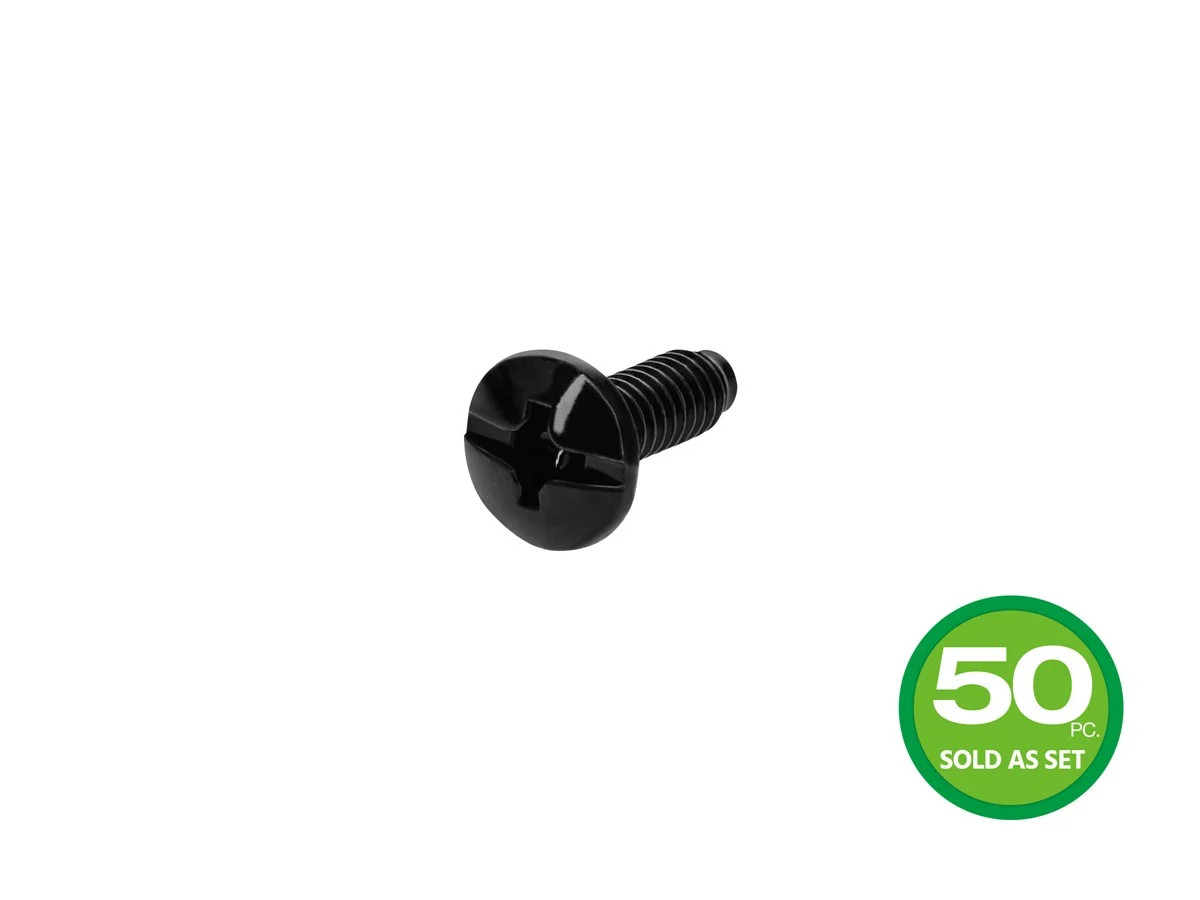 Monoprice 12/24 19mm Screw for Rack, 50 pcs, Carbon Steel, Black